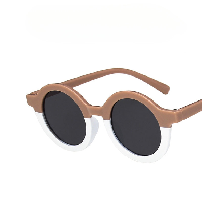 Round Frame Block Sunglasses UV Protection Decorative Accessories