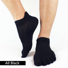 Men's 5 Toe Socks Breathable Cotton Ankle Socks for Sports