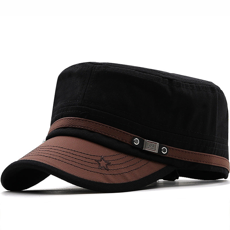 Vintage Military Flap Cap Sun Protection Hat for Men and Women