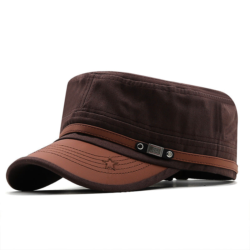 Vintage Military Flap Cap Sun Protection Hat for Men and Women