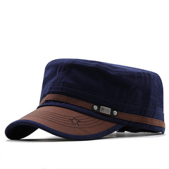 Vintage Military Flap Cap Sun Protection Hat for Men and Women