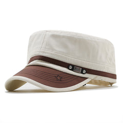 Vintage Military Flap Cap Sun Protection Hat for Men and Women