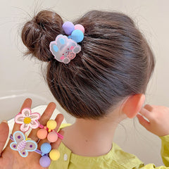 Kids Cartoon Bear Hair Rope for Girls - Elastic Baby Head Rope