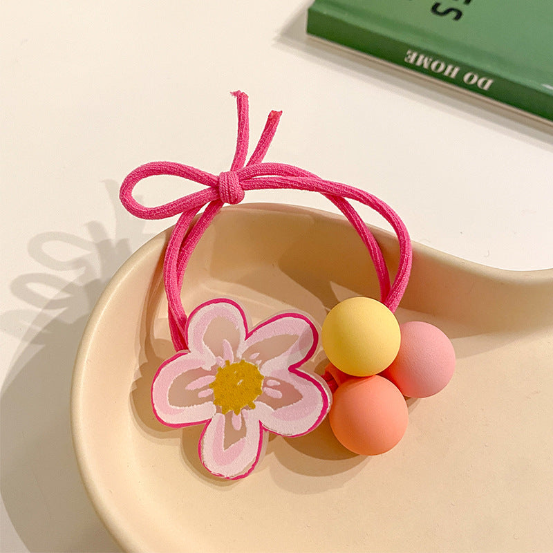 Kids Cartoon Bear Hair Rope for Girls - Elastic Baby Head Rope