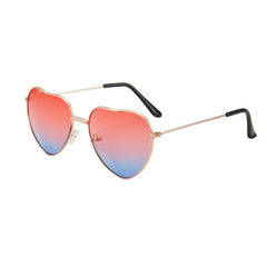 Love Heart Frame Sunglasses Rimless Gradient Lens UV Protection
