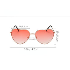 Love Heart Frame Sunglasses Rimless Gradient Lens UV Protection