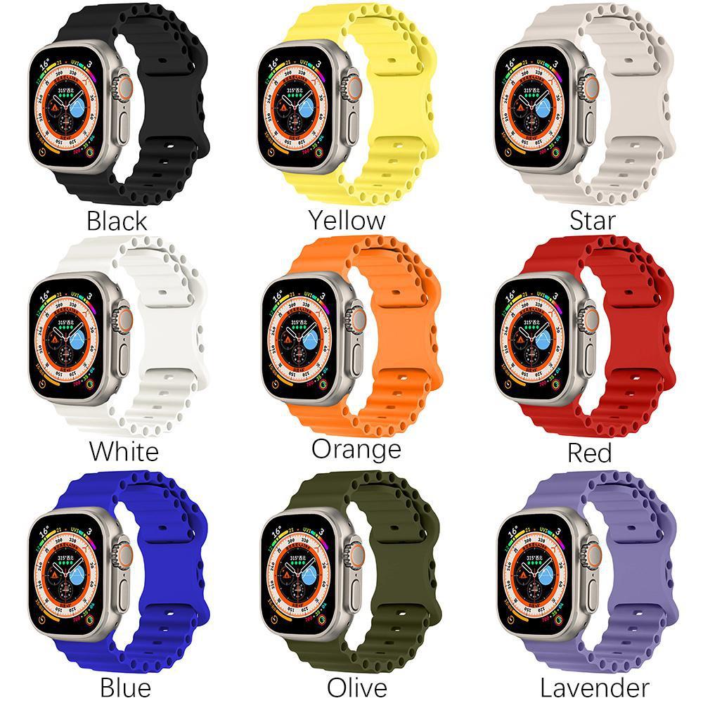 Silicone Sport Strap For Smart Watch Ultra 49mm 45mm 44mm 40mm 41mm 42mm 38mm 40