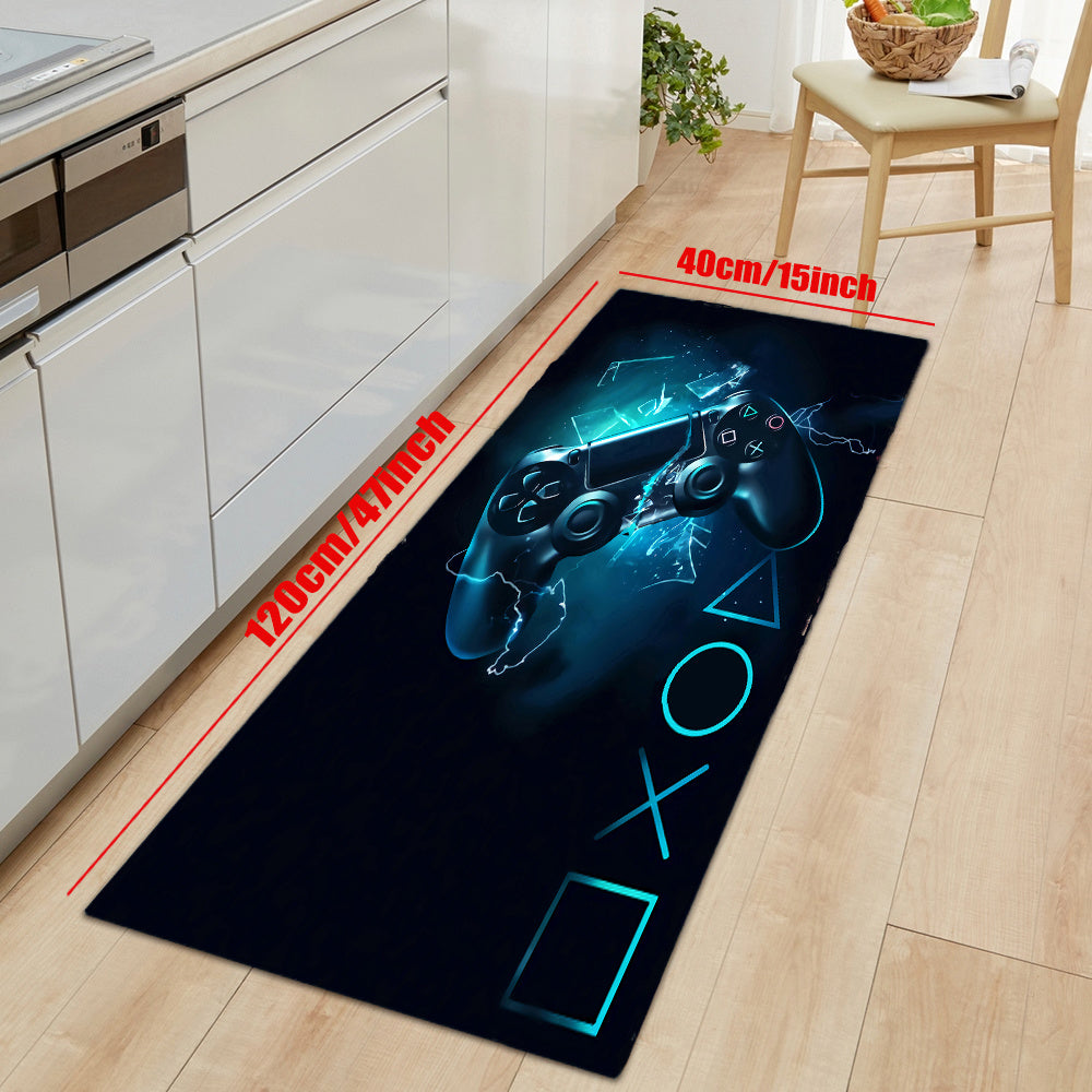 Non Slip Game Controller Printed Floor Mat for Living Room Bedroom