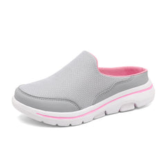 Women's Mesh Flat Mules Closed Toe Breathable Non Slip Slide Shoes