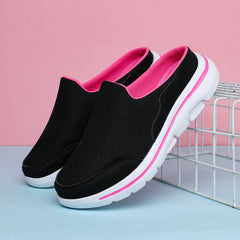 Women's Mesh Flat Mules Closed Toe Breathable Non Slip Slide Shoes
