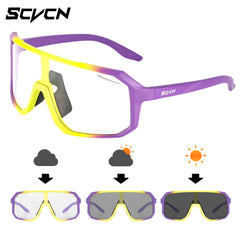 SCVCN Photochromic Cycling Glasses Men Women Windproof