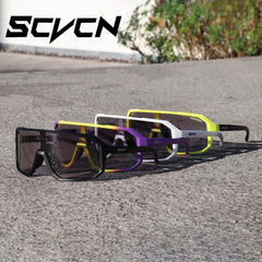 SCVCN Photochromic Cycling Glasses Men Women Windproof
