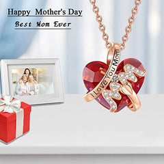 Heart Rhinestone Pendant Necklace for Girls