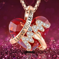 Heart Rhinestone Pendant Necklace for Girls