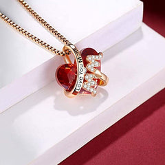 Heart Rhinestone Pendant Necklace for Girls