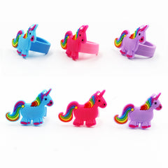 20pcs Unicorn Ring Silicone Finger Ring Kids Cartoon Holiday Gift