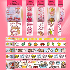 Girly Heart Sticker Tape - 20 Rolls - Customizable Material