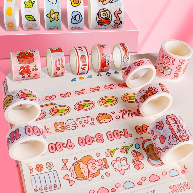 Girly Heart Sticker Tape - 20 Rolls - Customizable Material