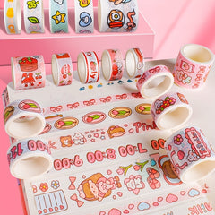 Girly Heart Sticker Tape - 20 Rolls - Customizable Material
