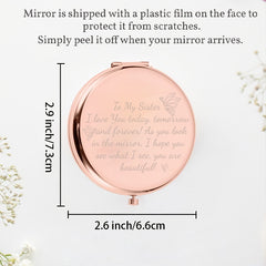 Personalized Compact Mirror for Sister - Perfect Gift Idea