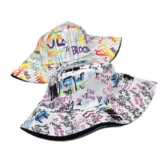 Graffiti Alphabet Fisherman Hat Hip hop Basin Hat Outdoor Sun Hat