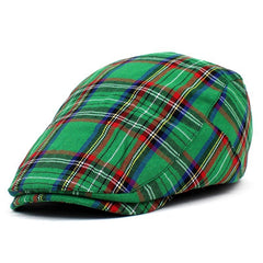 British Plaid Beret Hat Men's Fashionable Peaked Cap