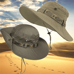 Men's Vintage Cowboy Hat Adjustable Mesh Wide Brim