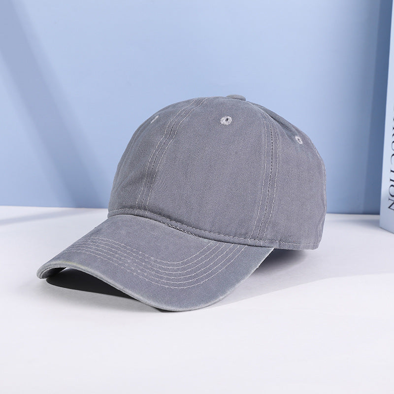 Distressed Vintage Peaked Cap Washed Cotton Cowboy Soft Top Baseball Cap