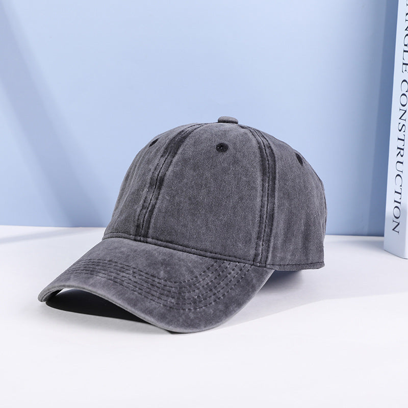 Distressed Vintage Peaked Cap Washed Cotton Cowboy Soft Top Baseball Cap