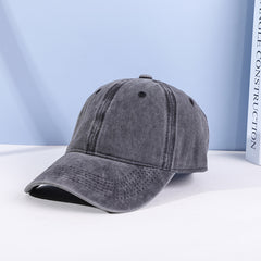Distressed Vintage Peaked Cap Washed Cotton Cowboy Soft Top Baseball Cap