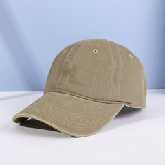 Distressed Vintage Peaked Cap Washed Cotton Cowboy Soft Top Baseball Cap