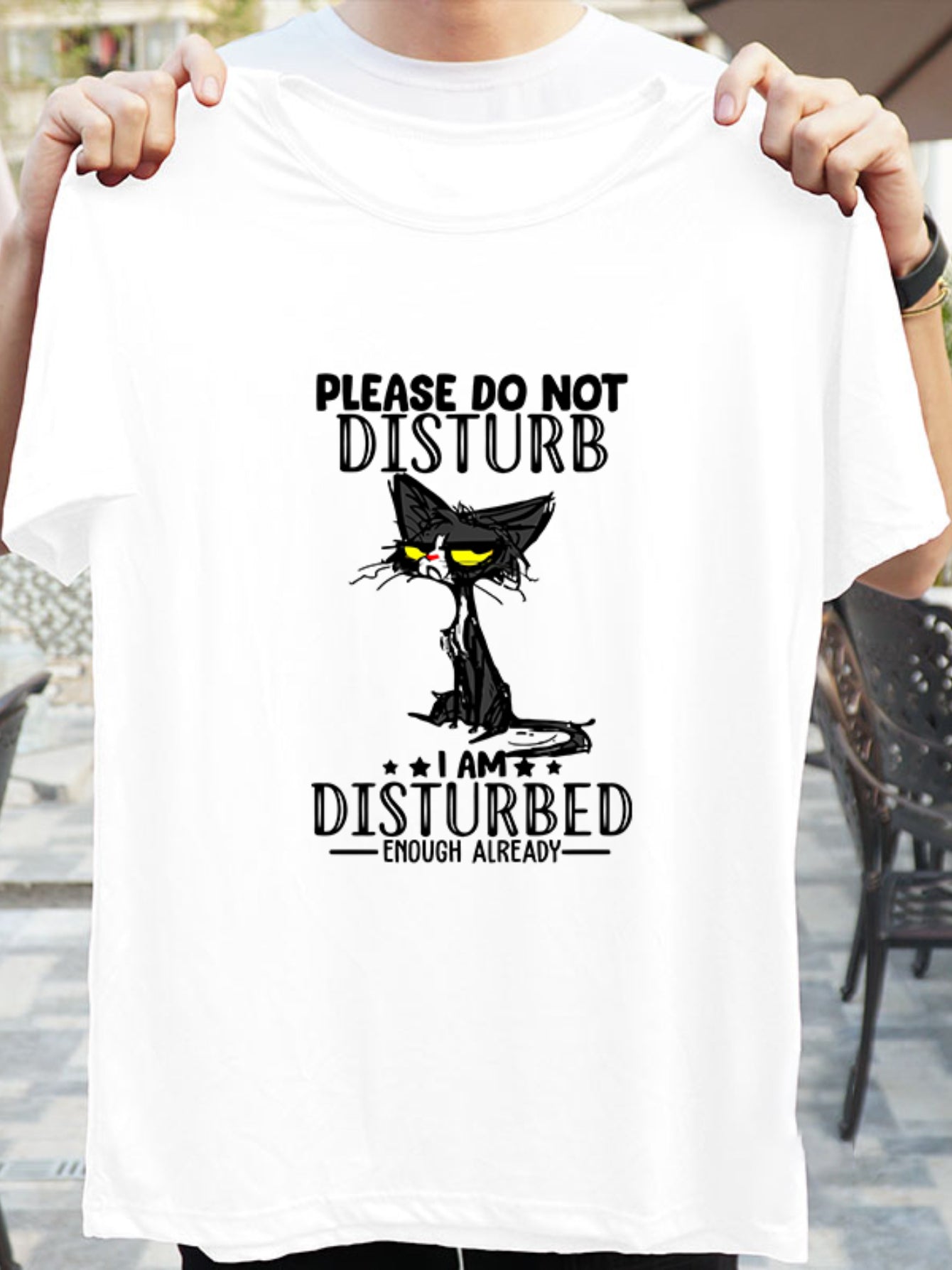 Cartoon Cat Print T-shirt Short Sleeve Graphic Tee Women's Summer Tops