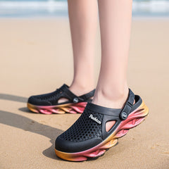 Women's Ombre Platform Clogs Hollow Out Closed Toe Sandals