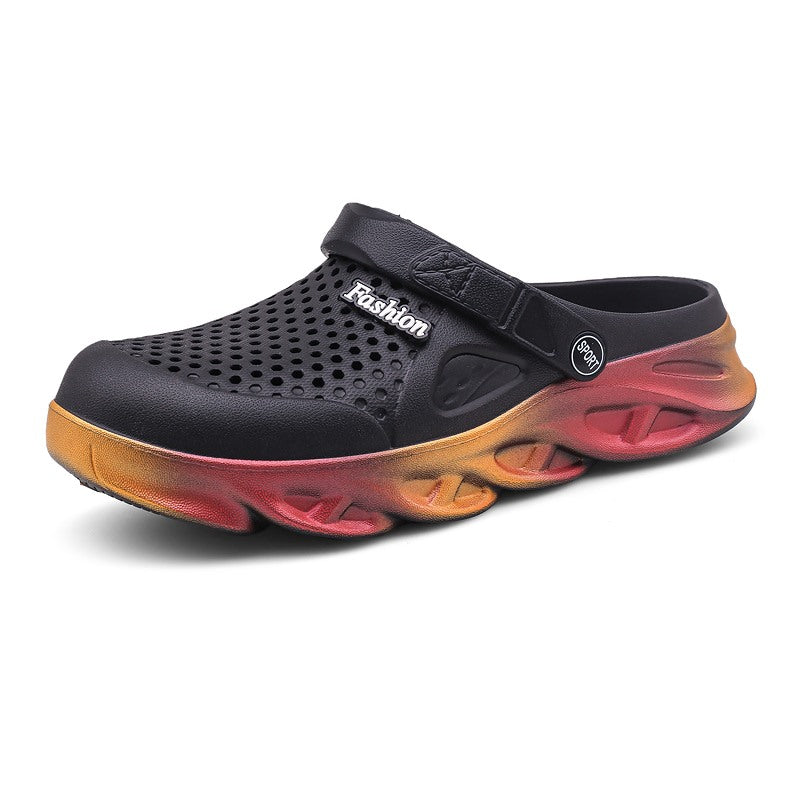 Women's Ombre Platform Clogs Hollow Out Closed Toe Sandals