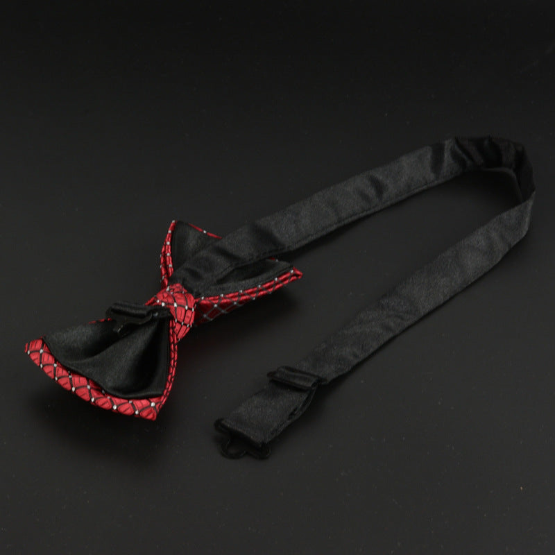 Men's British Striped Bow Tie - Casual Single Layer Bow Tie