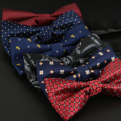 Men's British Striped Bow Tie - Casual Single Layer Bow Tie
