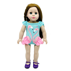 Sky Flamingo Pattern Swimsuit Doll Clothes Fit For 45 72 Cm Girl Doll