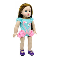 Sky Flamingo Pattern Swimsuit Doll Clothes Fit For 45 72 Cm Girl Doll