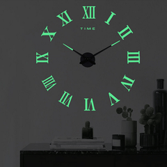Large Frameless Wall Clock Sticker for Room Kitchen Glass Decoration DIY Scene