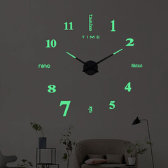 Large Frameless Wall Clock Sticker for Room Kitchen Glass Decoration DIY Scene