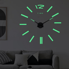 Large Frameless Wall Clock Sticker for Room Kitchen Glass Decoration DIY Scene