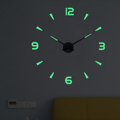 Large Frameless Wall Clock Sticker for Room Kitchen Glass Decoration DIY Scene