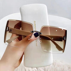 Ombre Lens Sunglasses Rivet Decor Eyewear