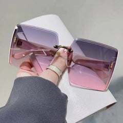 Ombre Lens Sunglasses Rivet Decor Eyewear