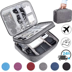 Portable Data Cable Storage Bag Zipper Organizer Handbag
