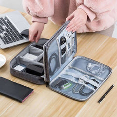 Portable Data Cable Storage Bag Zipper Organizer Handbag