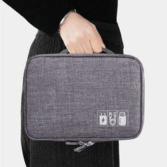 Portable Data Cable Storage Bag Zipper Organizer Handbag