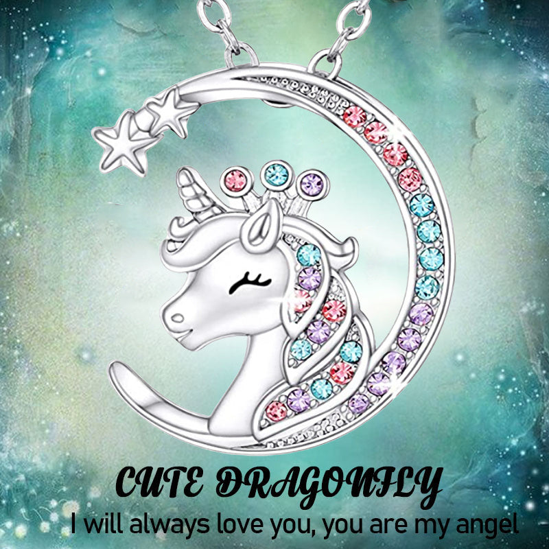 Crystal Birth Stone Unicorn Necklace for Girls - Birthday Party Gift