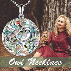 Owl Tree Of Life Pendant Necklace Gift For Girls