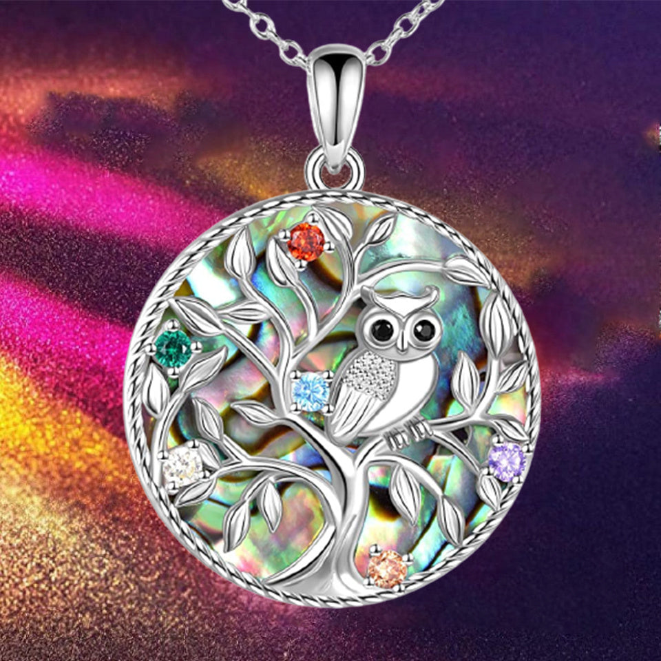 Owl Tree Of Life Pendant Necklace Gift For Girls